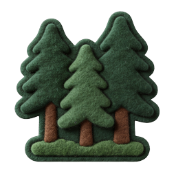 Felt Pine Trees Cluster - Cozy Woodland Nature Icon