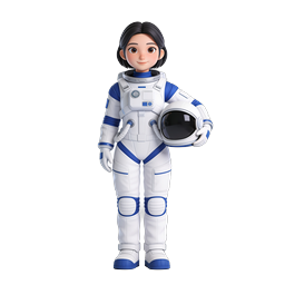 Female Astronaut Character Icon | 3D Space Explorer