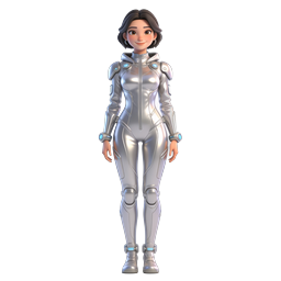 Female Astronaut Sci-Fi Character Icon - 3D Render