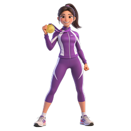 Female Athlete Gold Medal Victory 3D Icon