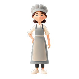 Female Chef 3D Character Icon - Culinary Professional