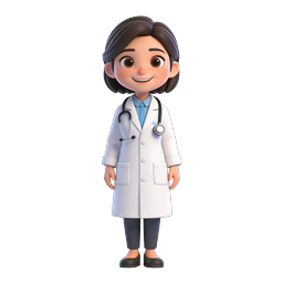 Friendly Female Doctor 3D Character Icon