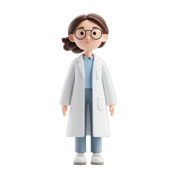 亲切的女医生角色 3D 图标