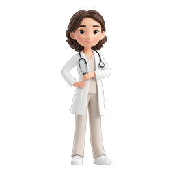 Female Doctor Character Icon - 3D Medical Professional Avatar