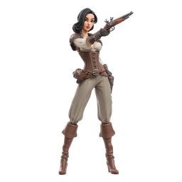 Female Gunslinger Icon for Empowering Gaming Content