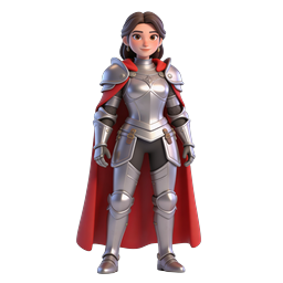 Female Knight Warrior 3D Character Icon