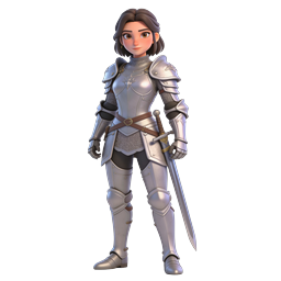 Female Knight Warrior 3D Character Icon