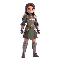 Female Knight Warrior 3D Character Icon
