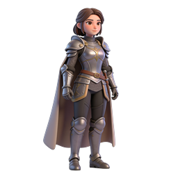 Female Knight Warrior 3D Character Icon