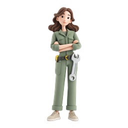 Ícone 3D de personagem mecânica | Técnica profissional