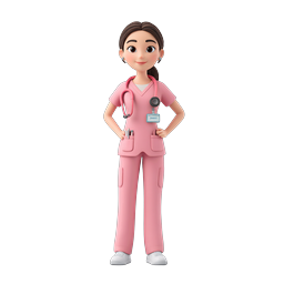 Friendly Female Nurse 3D Character Icon | Medical Professional
