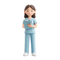 Friendly Female Nurse Character 3D Medical Icon