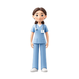 3D-Icon einer medizinischen Fachkraft (weiblich)