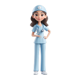 Krankenschwester Charakter Icon - 3D Medizinfachkraft