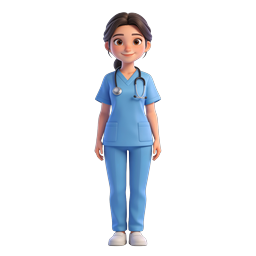 Female Nurse Character Icon | 3D Medical Professional