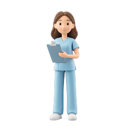 Female Nurse with Clipboard - Medical Professional Icon