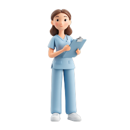 Female Nurse with Clipboard 3D Icon