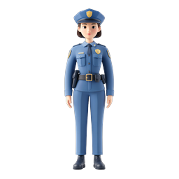 Female Police Officer Character Icon | Law Enforcement Illustration