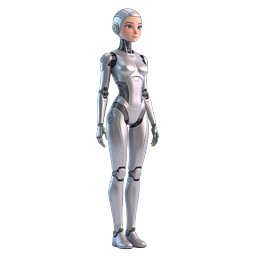 Female Android Robot Icon | Futuristic AI Character