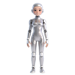 Female Robot Character Icon - Futuristic AI Avatar