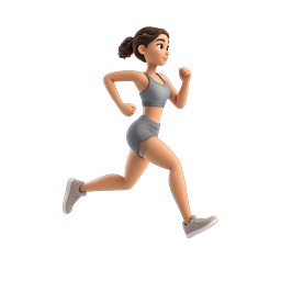 Female Runner 3D Icon - Athletic Fitness Character
