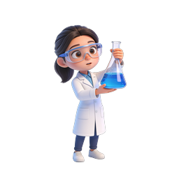 Female Scientist Character Icon - 3D Cartoon Style