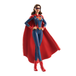 Female Superhero Character Icon - Confident Hero Pose