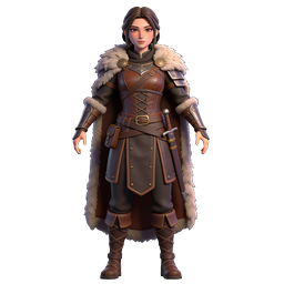 Fantasy Female Warrior 3D Character Icon
