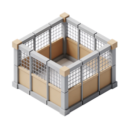 Stylish Fence Icon for Boundary Representation