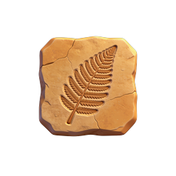 Fern Fossil Stone Icon - Ancient Leaf Imprint