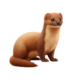 Cute Ferret Animal Icon - Realistic Pet Illustration