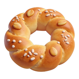 Biểu tượng 3D Vòng Bánh Mì Tết Bện - Tiệm Bánh Ngày Lễ