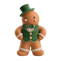 Ícone Festivo de Boneco de Gengibre de Natal