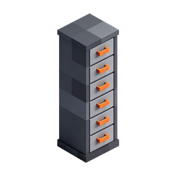 Stylish Isometric File Cabinet Icon for Office Use