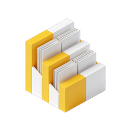 3D Isometric File Organizer Icon - Document Management