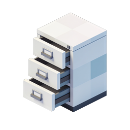 Isometric Filing Cabinet Icon - 3D Office Storage Graphic