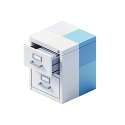 Isometric Filing Cabinet Icon - Office Storage 3D