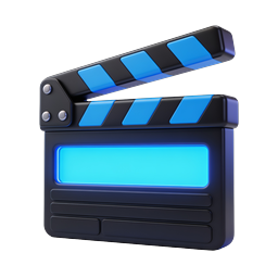 3D Film Clapperboard Icon | Cinema Production Clapper