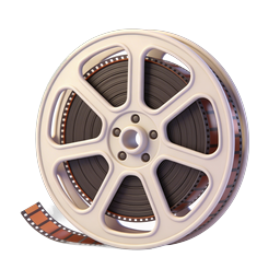 Classic Film Reel Cinema Movie Icon 3D
