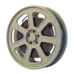 ไอคอนม้วนฟิล์ม 3D - หลอดเก็บฟิล์มภาพยนตร์คลาสสิก