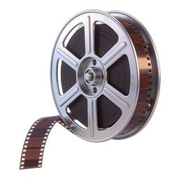 Realistic Film Reel Icon - Classic Cinema Movie Symbol