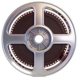 Realistic 3D Film Reel Icon - Cinema & Movie Production