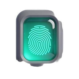 Biometric Fingerprint Scan Icon | 3D Security Button
