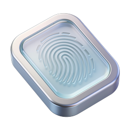Fingerprint Scanner Biometric Security Icon | 3D Tech