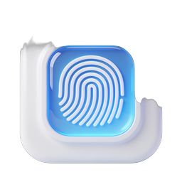 3D Fingerprint Scanner Icon | Biometric Security Icon