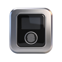 Realistic 3D Fingerprint Scanner Icon - Biometric Security