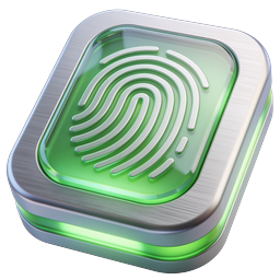 3D Fingerprint Biometric Security Icon | Isometric Design