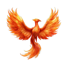 Majestic Fire Phoenix Icon - Mythical Rebirth Symbol