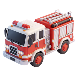 Vibrant Fire Truck Icon for Educational Use