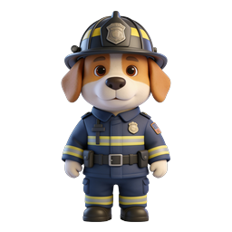 Icon niedlicher Feuerwehr-Hund für Sicherheitskampagnen